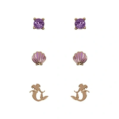 Afbeelding van Disney Prinses The Little Mermaid oorbellen set paars/goud SH00702YRVL, één maat, Zink, Geen edelsteen, edelsteen