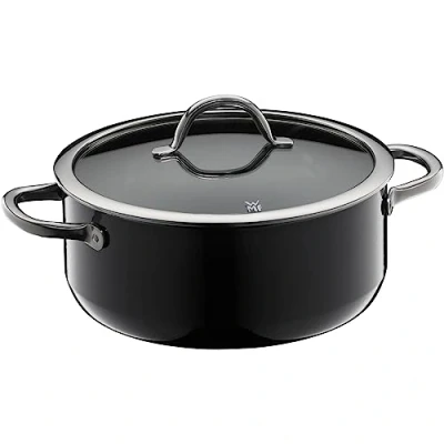 Afbeelding van WMF Fusiontec Inspire Grote inductiekookpan met deksel van glas en high tech keramiek, krasbestendig, ongecoating, zwart, 24 cm, Made in Germany