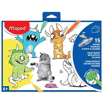 Image de Maped Papier magique à colorier, A4, 15 feuilles, assorti