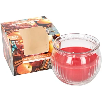 Afbeelding van KOTARBAU® Cinnamon Geurkaars in glas, brandduur tot 28 uur, cadeau met aangename aromatherapie geur, appelkaarsen zinnamon