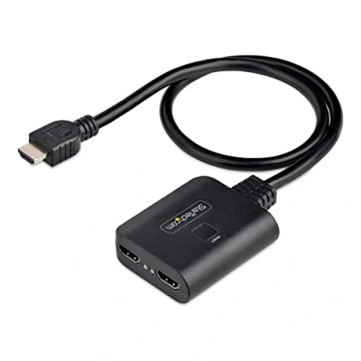Image de StarTech.com 2 Port HDMI SPLITTER 4K 60Hz 2.0 Video 1 in Out 1x2 Display/Output HDR/HDCP 20in (50cm) Built Cable Powered via USB or Included Power Supply (HDMI 4K60UP) Répartiteur vidéo/aud