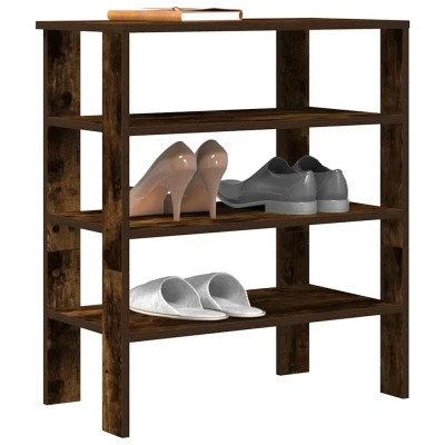 Afbeelding van Schoenenrek 61x32x70 cm bewerkt hout gerookt eikenkleurig