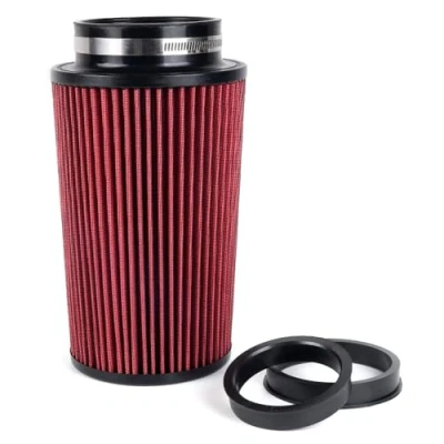 Afbeelding van Sport luchtfilter auto 76 mm 89 101 universeel conisch voor raceauto 3 maten in één (rood)