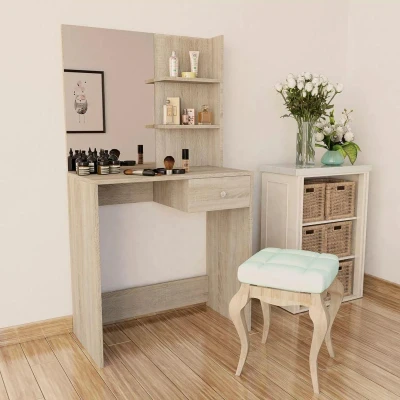 Afbeelding van Kaptafel 75x40x141 cm spaanplaat eikenkleur