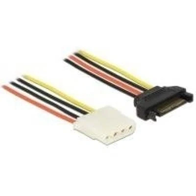 Image de Delock cable power sata 15pin st &gt; 4pin molex bu 20cm 60136