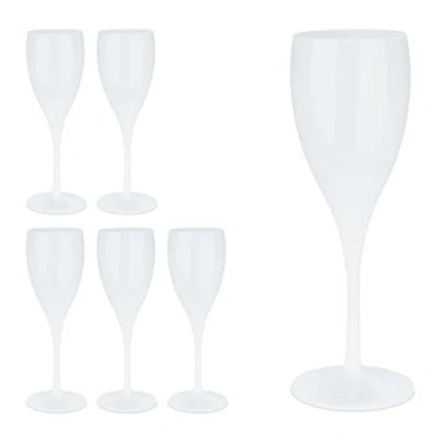 Afbeelding van Relaxdays champagneglazen kunststof set van 6 plastic cavaglazen herbruikbaar