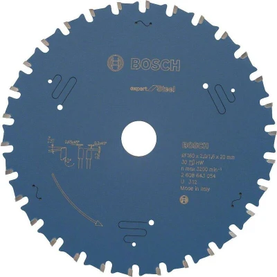 Afbeelding van Bosch Cirkelzaagblad Expert for Steel 160 x 2.0 20mm 30 tanden