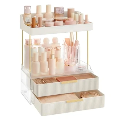 Afbeelding van SONGMICS 4 laags make up organizer, huidverzorgingsorganizer, PET kunststof, staal