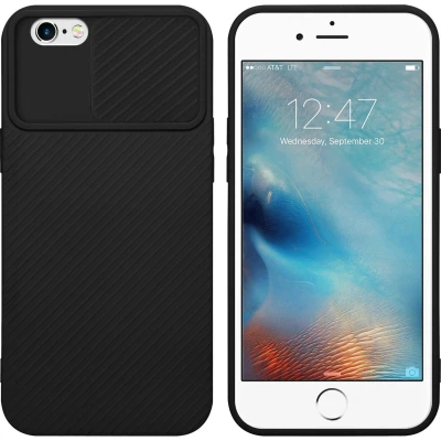 Afbeelding van Cadorabo Hoesje geschikt voor Apple iPhone 6 / 6S in Bonbon Zwart Beschermhoes van flexibel TPU silicone Case Cover en met camerabescherming
