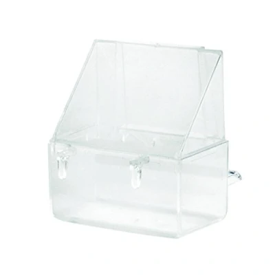 Afbeelding van Duvoplus Vogelnest Vogel Eetpot Met Haakjes 7x4x8cm Transparant 1st