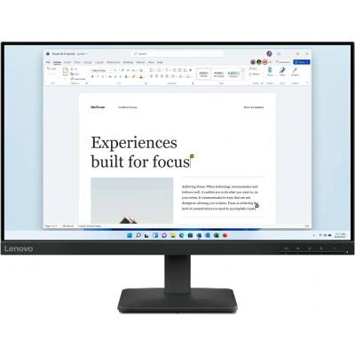 Afbeelding van Lenovo L24 4e Moniteur WLED Full HD 23,8&quot; 1920 x 1080 16:9 100 Hz Temps de réponse 4 ms Panneau IPS Port HDMI VGA Antireflet Noir Raven 3 kg