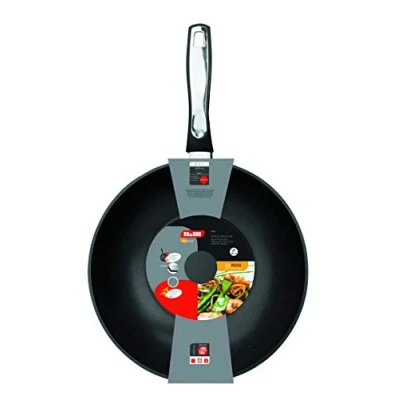 Afbeelding van Wok 28 cm met steel anti aanbak Induplus