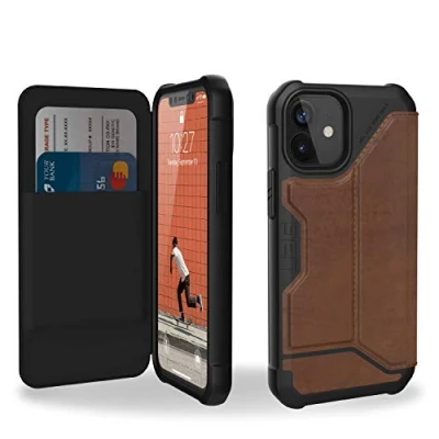 Afbeelding van UAG Metropolis Leather Hard Case iPhone 12 Mini bruin 4938411
