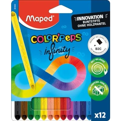 Afbeelding van Maped Color&#039;peps Infinity innovatieve kleurpotloden 100% kleurpotlood geen houten mantel snijden nodig navulbaar
