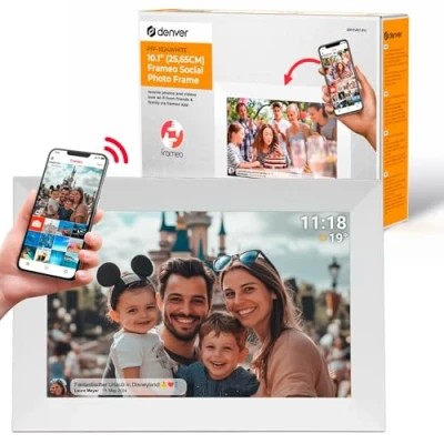 Afbeelding van Denver Digitale Fotolijst 10.1 inch HD Frameo App Fotokader WiFi IPS Touchscreen 16GB PFF1024W