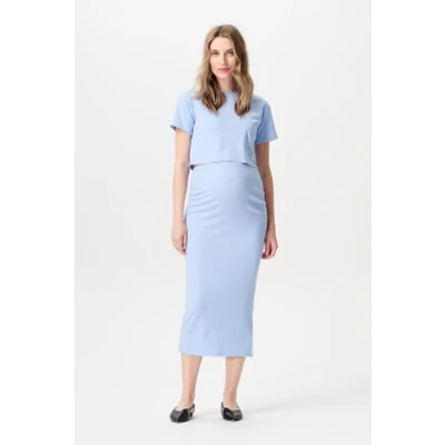 Image de Zwangerschapsrok Vija Light Sky S 62% Recycled Polyester / 32% Viscose 6% Elastaan Rok zwangerschap Zwangerschapskleding