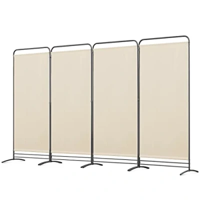 Afbeelding van Angel Living Windscherm 4 panelen, scherm voor buiten, opvouwbaar, 324 x 180 cm (beige)