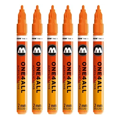Afbeelding van Molotow One4All 127HS acryl marker (2 mm punt, zeer dekkend en permanent, voor bijna alle ondergronden) 218 neon oranje