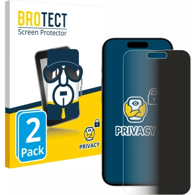 Afbeelding van BROTECT privacy screenprotector voor Apple iPhone 15 Plus Folie Beschermfolie Blauwlichtfilter (2 Stuks)