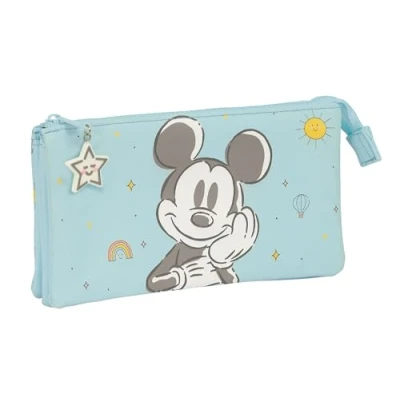 Afbeelding van Pennenetui met 3 vakken Mickey Mouse Clubhouse Baby Licht Blauw 22 x 12 cm