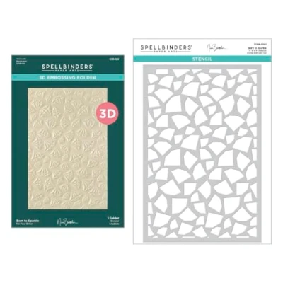 Afbeelding van Spellbinders Born to Sparkle 3D Embossing Folder and Stencil Bundle (BD 0938)