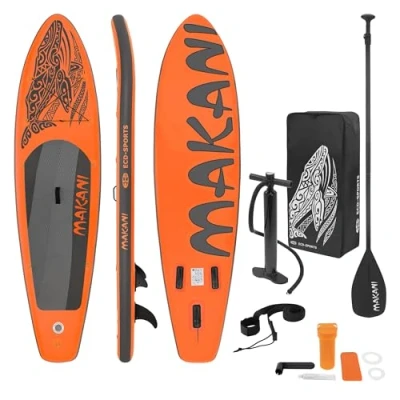 Afbeelding van Opblaasbare Stand Up Paddle Board Makani Oranje, 320x82x15 cm, incl. pomp en draagtas, gemaakt van PVC EVA