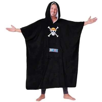 Afbeelding van One Piece Trui Plaid Heren Sweatshirt Oversized Fleece Poncho Cadeau Anime Manga Size Volwassenen Tiener, zwart.