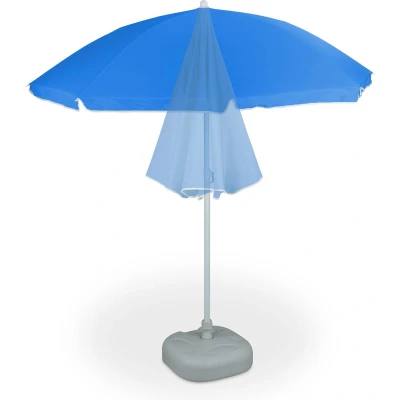 Afbeelding van parasol Ø180 cm in hoogte verstelbaar kantelbaar polyester staal blauw