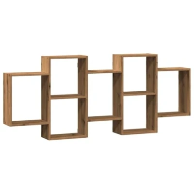 Afbeelding van vidaXL Wandschap 159x18x65 cm bewerkt hout artisanaal eikenkleurig