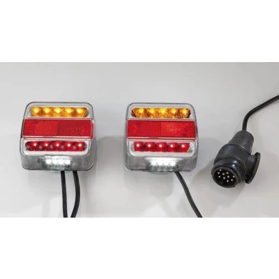 Afbeelding van Berger &amp; Schröter Verlichtingsset 7 polig Knipperlicht, Remlicht, Achterlicht, Kentekenverlichting Achter 12 V Transparant Incl. magneethouder, Helder glas
