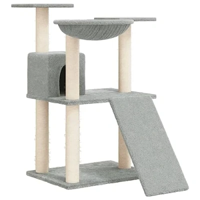 Afbeelding van Kattenmeubel met sisal krabpalen 83 cm lichtgrijs