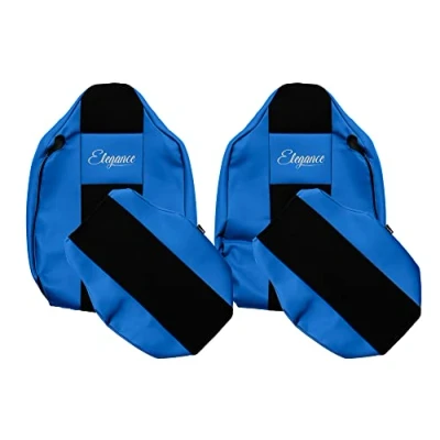Afbeelding van F CORE vrachtwagen accessoires Stoelhoezen compatibel voor RENAULT T 01.14 04.21 Geïntegreerde bestuurder Passagier zonder armleuningen BLAUW