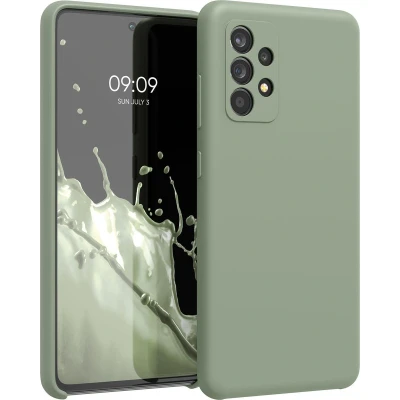 Afbeelding van kwmobile telefoonhoesje geschikt voor Samsung Galaxy A52 / 5G A52s Hoesje met siliconen coating Smartphone case in grijsgroen