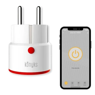 Afbeelding van Konyks Priska Max 3 FR Smart stopcontact, wifi + BT, geavanceerde functies V3, 16 A, verbruiksmeter, compatibel met Alexa en Google Home &amp; Tuya