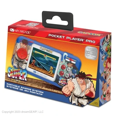 Image de Console rétrogaming Just For Games Pocket Player PRO Super Street Fighter II Blanc et Orange