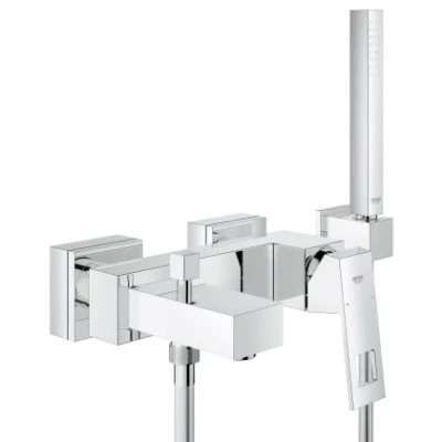 Afbeelding van Grohe Eurocube badkraan 15 cm met doucheset Chroom