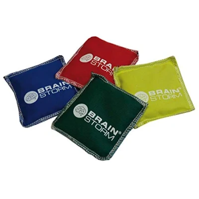 Afbeelding van STOP! Fitness Brainstorm bonenzakken 4 stuks in rood, blauw, groen en geel