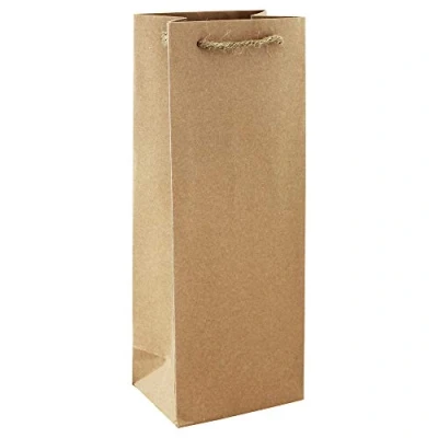 Afbeelding van Eurowrap 28800 4C een geschenkzakje van kraftpapier flessenformaat 12,7 x 9 35,5 cm 210 g geschenkverpakking kraftpapier, verpakking, ideaal voor: fles, drinkfles, levensmiddelen