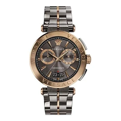 Afbeelding van Versace VE1D00619 horloge mannen Roestvrij Staal donker grijs