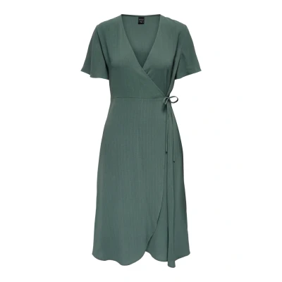 Afbeelding van ONLY Onlcali MIDI WRAP Dress Jurk, Dames, Maat: XS, Balsam green