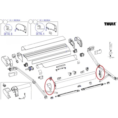 Afbeelding van Thule Omnistor 9200 Eindkappen Voorlijst Wit Luifels Accessoires