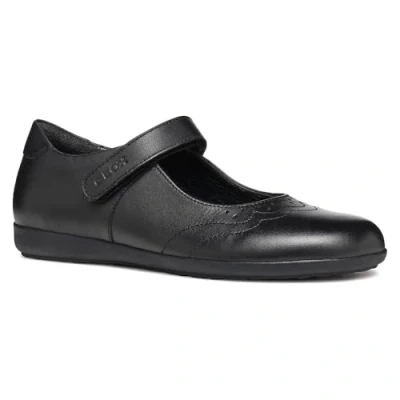 Afbeelding van Geox Iberide Ballerina&#039;s met enkelbandjes voor kinderen, Maat: 29, Black Leer
