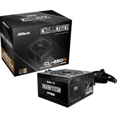 Afbeelding van AsRock Zasilacz CHALLENGER 650W 80 Plus Bronze (650 W), PC voedingseenheid, Zwart