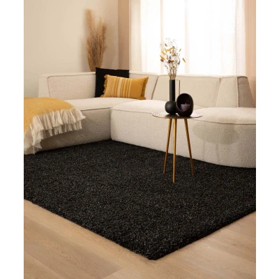 Afbeelding van Hoogpolig Vloerkleed Shaggy Trend Effen Antraciet 160x230 Cm