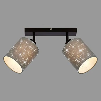 Afbeelding van Plafondspot Stofa met sterdecoratie, grijs 2 lamps