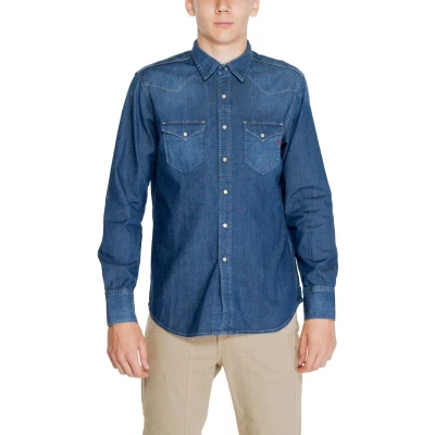Afbeelding van Replay Overhemd Denim Donker jeans S