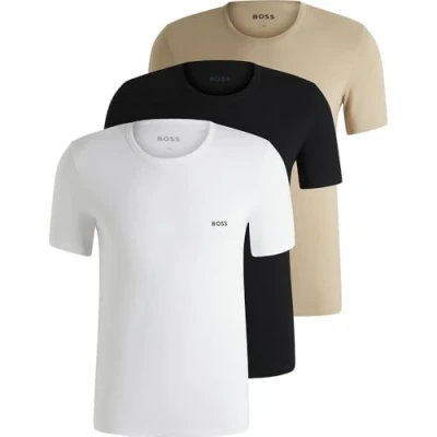 Afbeelding van BOSS Classic 3 PACK Pyjamashirt, Heren, Maat: XXL, White/beige/black