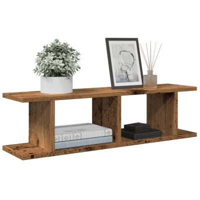 Afbeelding van vidaXL Wandschappen 2 st 75x18x20 cm bewerkt hout oud houtkleurig