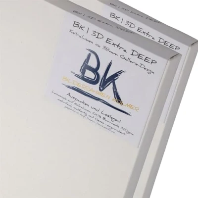 Afbeelding van Set van 2 geribbelde lijsten BK extra Deep 40 x cm Canvas op spieraam 3D frame met canvas, diep gespannen klaar om te schilderen