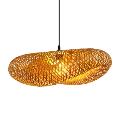 Afbeelding van Bamboe Hanglamp, Handgemaakt, Naturel, 70x18 cm